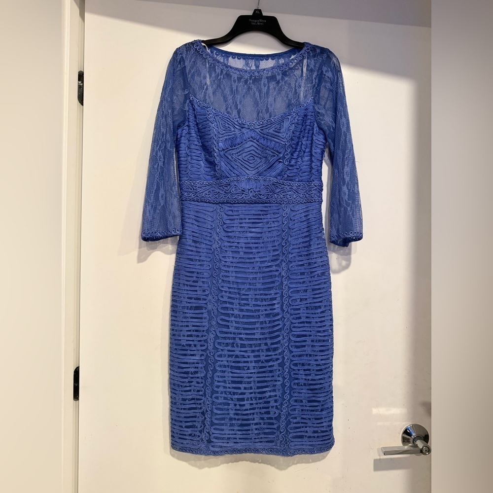 Sue Wong Nocturne Embroidered With Soutache Sheath Cocktail Dress Size 6